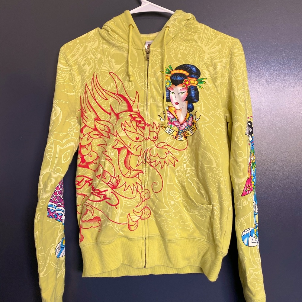 Ed Hardy Christian Audigier Geisha Hooded Jacket